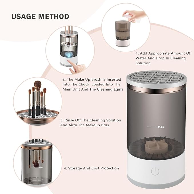 Electric Makeup Brush Cleaner Machine USB Rechargeable